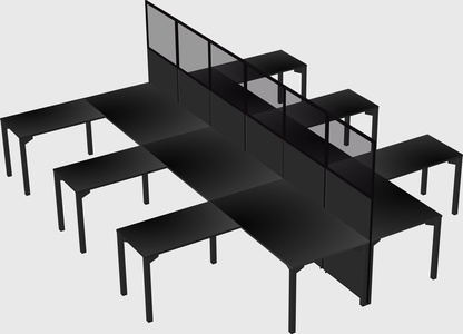 Shared l-shape cubicle