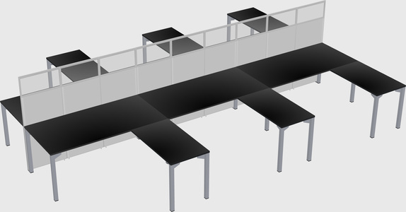 Shared l-shape cubicle