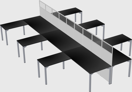 Shared l-shape cubicle