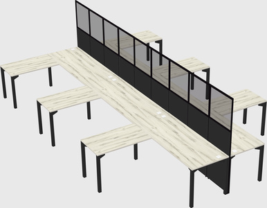 Shared l-shape cubicle