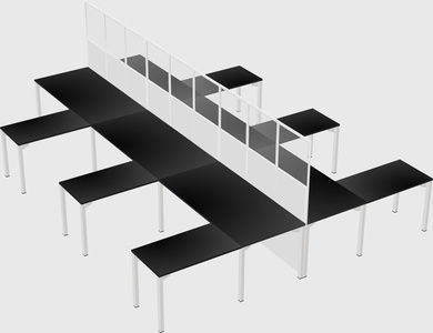 Shared l-shape cubicle