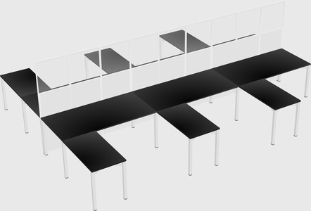 Shared l-shape cubicle