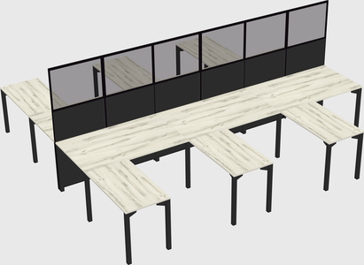 Shared l-shape cubicle