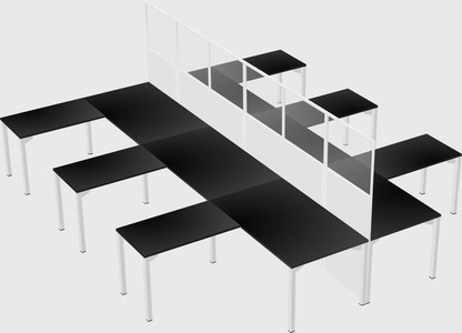 Shared l-shape cubicle