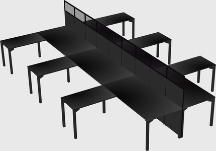Shared l-shape cubicle