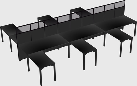 Shared l-shape cubicle
