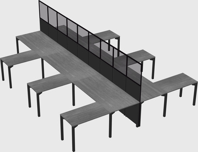 Shared l-shape cubicle