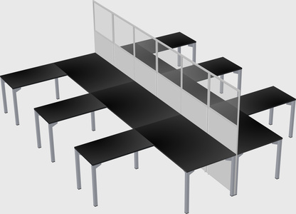 Shared l-shape cubicle