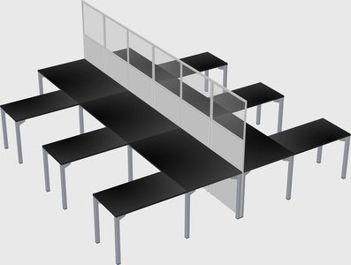 Shared l-shape cubicle