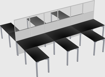 Shared l-shape cubicle