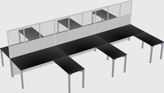 Shared l-shape cubicle