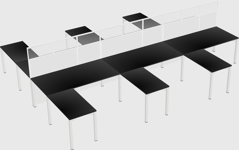 Shared l-shape cubicle