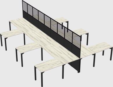 Shared l-shape cubicle
