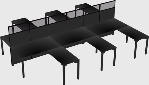 Shared l-shape cubicle
