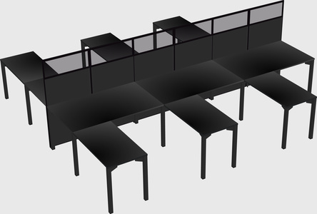 Shared l-shape cubicle