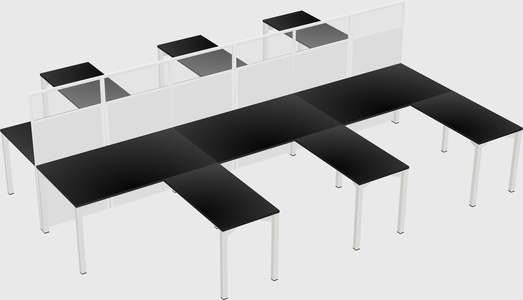 Shared l-shape cubicle