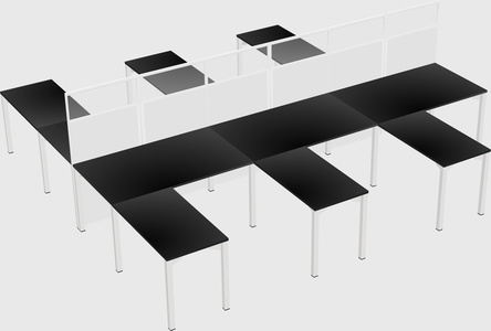 Shared l-shape cubicle