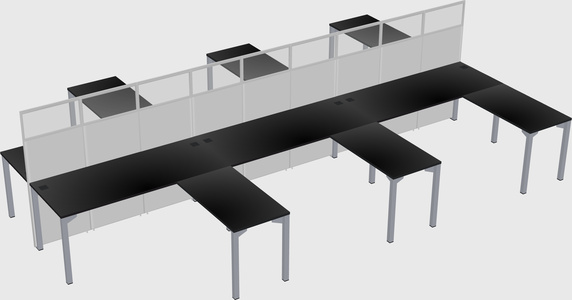 Shared l-shape cubicle