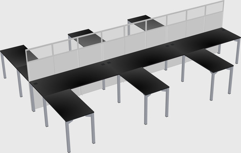 Shared l-shape cubicle