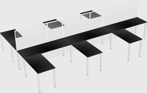 Shared l-shape cubicle