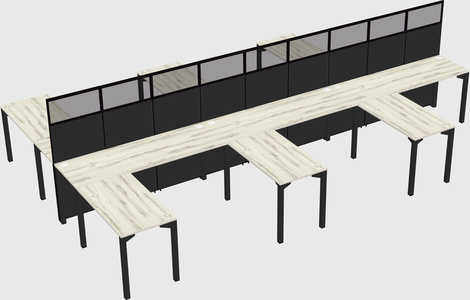 Shared l-shape cubicle