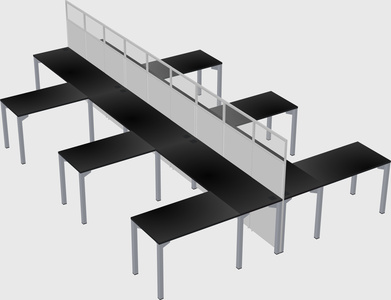 Shared l-shape cubicle
