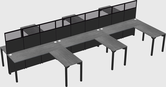 Shared l-shape cubicle