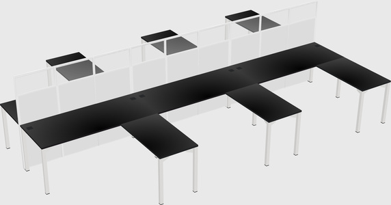 Shared l-shape cubicle