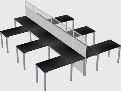 Shared l-shape cubicle