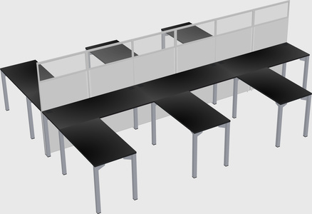 Shared l-shape cubicle