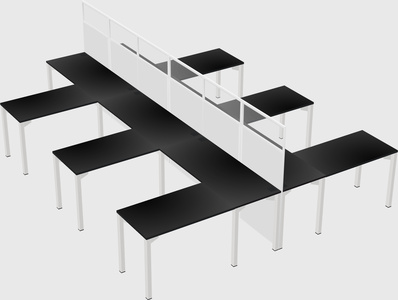 Shared l-shape cubicle