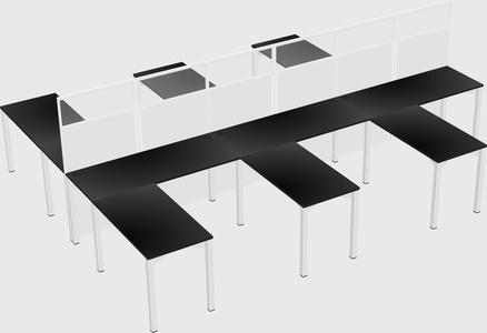 Shared l-shape cubicle