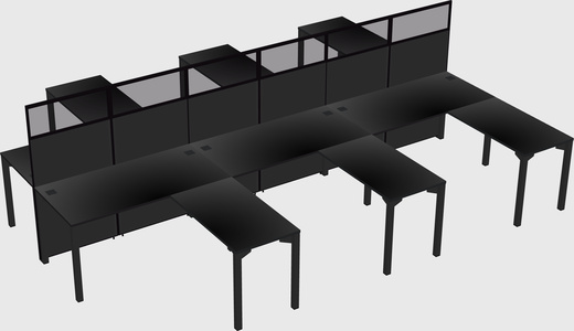 Shared l-shape cubicle
