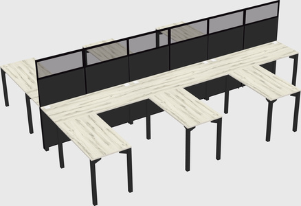 Shared l-shape cubicle