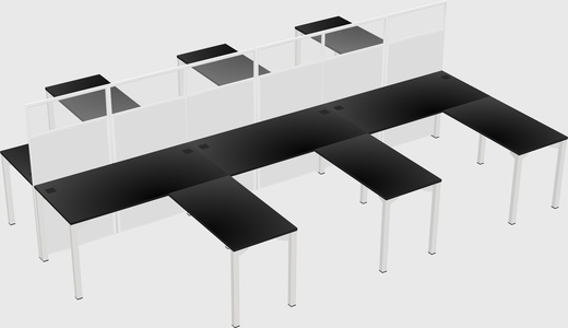 Shared l-shape cubicle