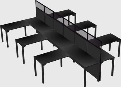 Shared l-shape cubicle