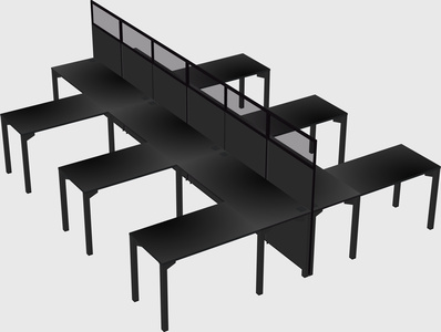 Shared l-shape cubicle