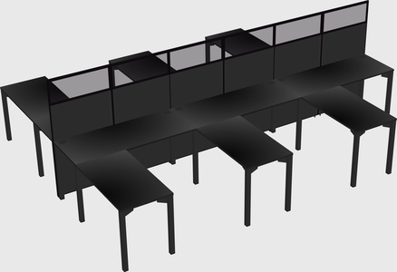 Shared l-shape cubicle