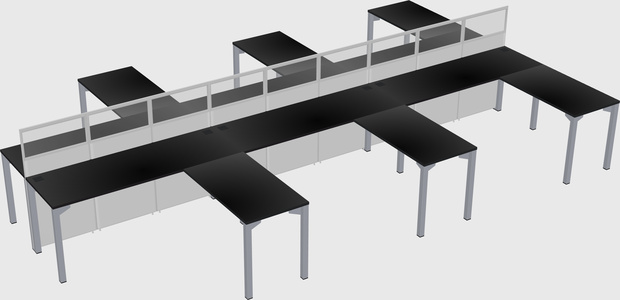 Shared l-shape cubicle