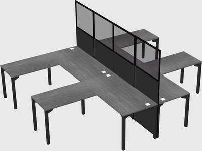 Shared l-shape cubicle