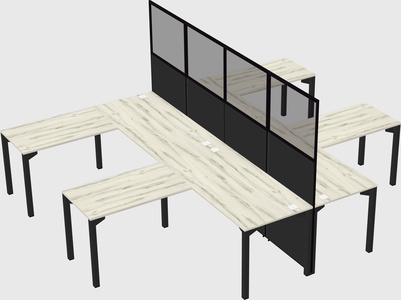 Shared l-shape cubicle