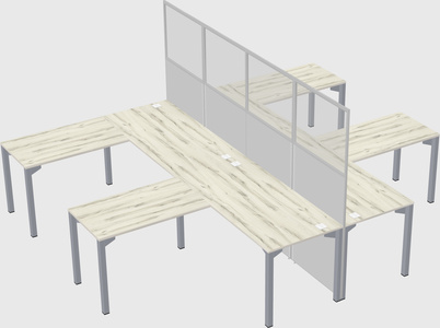 Shared l-shape cubicle