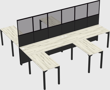 Shared l-shape cubicle