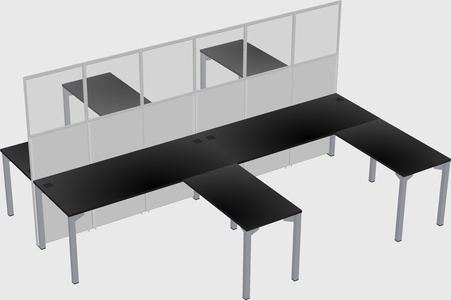 Shared l-shape cubicle