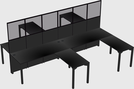 Shared l-shape cubicle