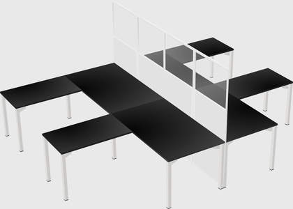 Shared l-shape cubicle