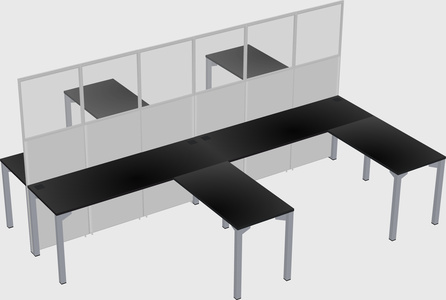 Shared l-shape cubicle
