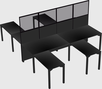 Shared l-shape cubicle