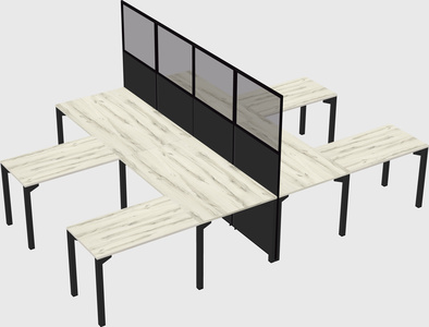 Shared l-shape cubicle