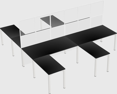 Shared l-shape cubicle
